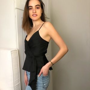 Black Tank with tie wrap around detailing